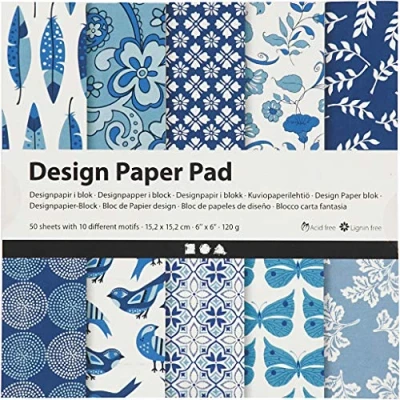 Image of Creativ Patterned Card and Paper, Blue, One Size