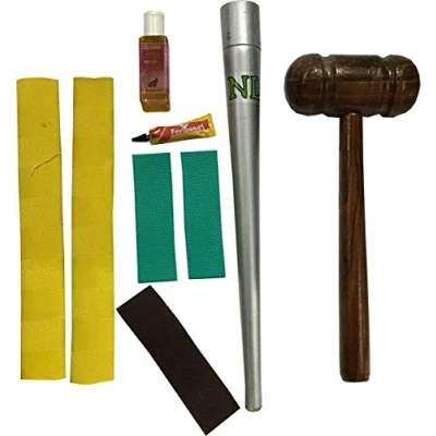 Image of ND Cricket Bat Repair Kit Toe Guard Glue Sand Paper Oil Grip Cone Mallet