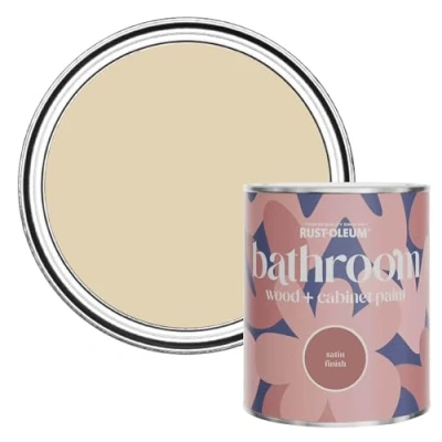 Image of Rust Oleum Beige Moisture Resistant Bathroom Wood and Cabinet Paint in Satin Finish Sandhaven 750ml