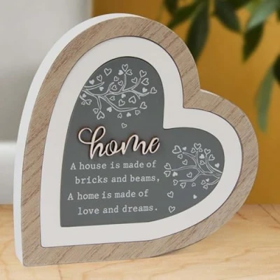 Image of Lesser &amp; Pavey Home 3D Heart Plaque for Gift Decor Ideal Signs Birthday Gifts Women Men Designed By Love and Affection Lovely Plaques Office