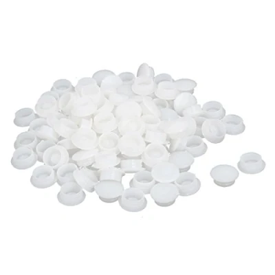 Image of sourcing map 12mm Dia Hole Screw Type Plastic Cap Covers White 100 Pcs for Home Furniture