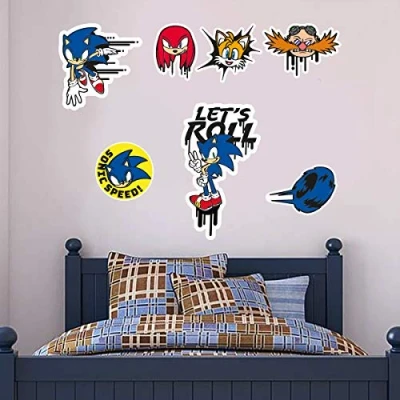 Image of Sonic The Hedgehog Wall Sticker Set Vinyl Art Decal Mural (60cm x 30cm)