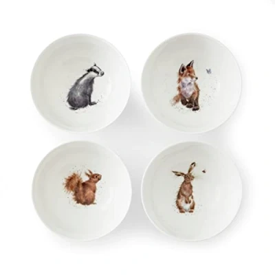 Image of Wrendale Designs Set of 4 Woodland Animals Deep Bowls
