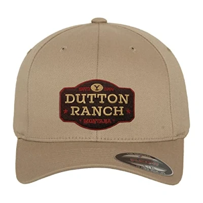 Image of Yellowstone Officially Licensed Dutton Ranch Flexfit Cap (Khaki), Large/X Large
