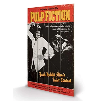 Image of Pyramid International Pulp Fiction Twist Contest Wood Print, Multi Colour, 45 x 76 1.3 cm