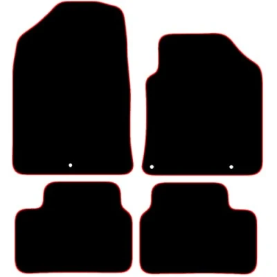 Image of Carsio Carpet Car Mats For Hyundai i30 2017+ Onwards 4 Piece Set Tailored Fit Floor Mat Complete Accessory Black Custom Fitted All Weather, Anti Slip Backing &amp; Red Trim