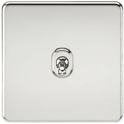 Image of KnightsBridge Screwless 10AX 1G 2 Way Toggle Switch Polished Chrome