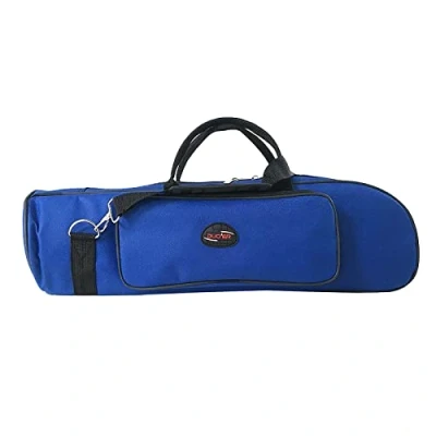 Image of Perfeclan Professional Trumpet bag 600D Water resistant Oxford Cloth Soft Carrying Case Foam Cotton Padded with Adjustable Shoulder 4 Colors, Blue