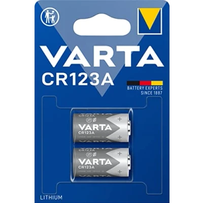 Image of VARTA Batteries Electronics CR123A Lithium Button cell 3V battery 2 pack, cells in original blister pack of