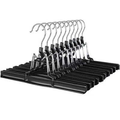 Image of SONGMICS 10 Pack Trousers Hangers, Skirt 360 Degree Swivel Hook,Black CRI07B 10,26 x 1.5 15.2 centimeters