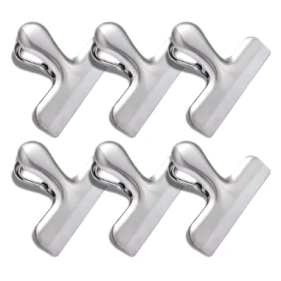Image of 6 Pack Bag Clips, Stainless Steel Chip Clip, Clips Food for Food, Heavy Duty Air Tight Seal Kitchen Snack Clamp
