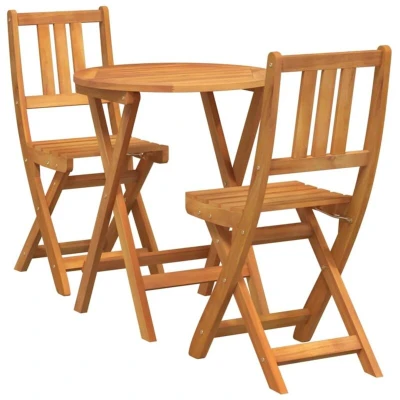 Image of vidaXL 3 Piece Folding Bistro Set Solid Wood Acacia