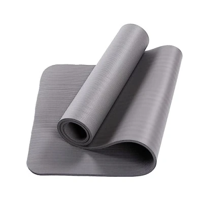 Image of Yoga Mat Exercise Gymnastics Gym Fitness Pilates Workout Non Slip 60 x 180 cm 10mm Thick Foam (GREY)
