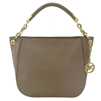 Image of Michael Kors Stanthorpe Dark Taupe Leather Shoulder Bag