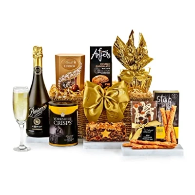 Image of Premium Prosecco Gift Set Chedworth Hamper with Luxury Cheese Straws, Chocolate Biscuits, Fruit Cake, Lemon Pudding Hampers for Women, from Regency