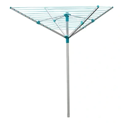 Image of JVL 4 Arm Aluminium Rotary Airer, 40 Metre, Grey, 11 220