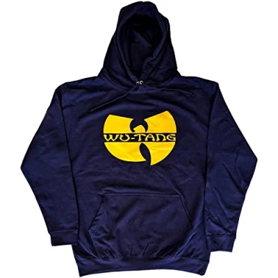 Image of Wu Tang Clan Unisex Official Band Logo Hooded Sweatshirt, Navy Blue, Size M