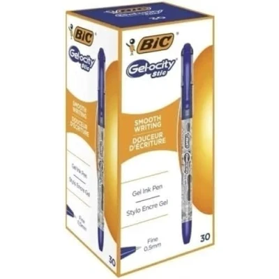 Image of BIC Gelocity Gel Pens Blue (Pack of 30)