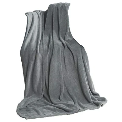 Image of CelinaTex Fluffy Cuddly Blanket 150 x 200 cm Silver Grey Sofa Soft Microfibre Fleece Oeko Tex TV