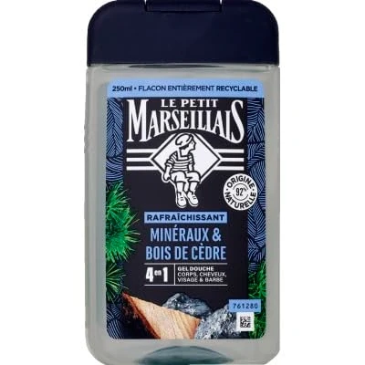 Image of Le Petit Marseillais Shower Gel Body and Hair Minerals &amp; Cedarwood 250ml Pack of 3