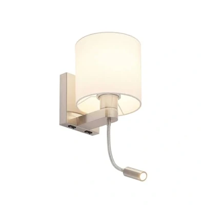 Image of Lucande wall light Brinja, flexible, reading light, white, E27