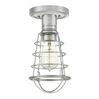 Image of Quoizel Mixon Semi Flush Ceiling Light Brushed Nickel