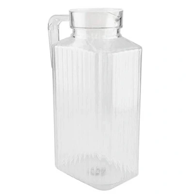 Image of Water Jugs, Acrylic Transparent Juice Bottle Ice Cold Carafe with Lid Jug Kettle for Red Wine, Juice, Milk, Water, etc.(1800ml)