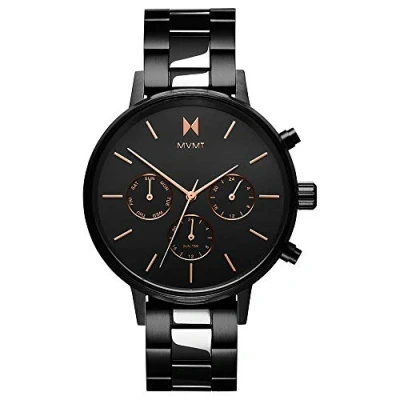 Image of MVMT Analogue Quartz Watch for Women with Black Stainless Steel Bracelet D FC01 BL