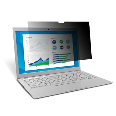 Image of 3M privacy filter. 13.3 inch Black Screen. Widescreen 16:9 anti glare laptop Protect your data from visual hacking.