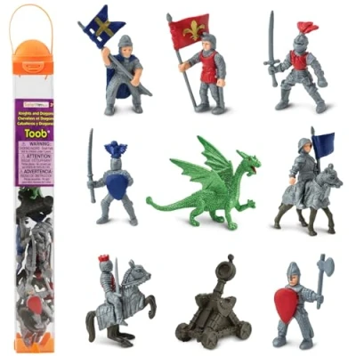 Image of Safari Knights &amp; Dragons,Black,blue,green,2.05 x 2.05 13 inches