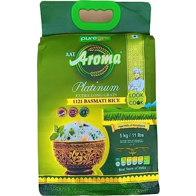 Image of Puregro Platinum Extra Long Grain Basmati Rice 5kg (Aroma),(1121 Rice)