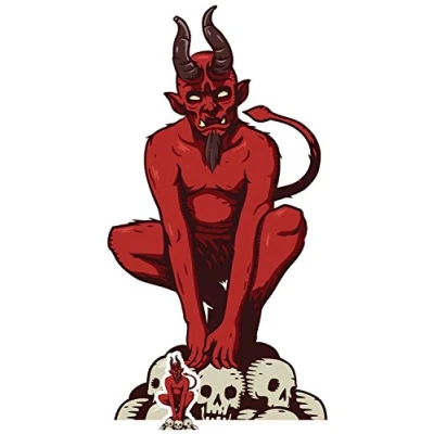 Image of Devil Lifesize Cardboardcut Out with Free Mini Cut of cardboard, Multi Colour, 153 x 83 cm