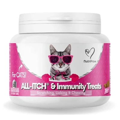 Image of NutriPaw All Itch Immunity Treats For Cats Soothe Itchy Paws, Eyes, Ears, Skin Stop Itching, Licking, Scratching &amp; Excessive Grooming breeds Supports Seasonal Itching