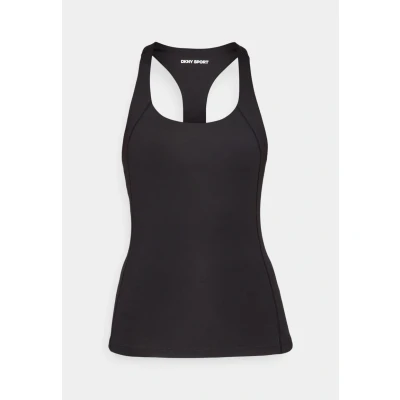 Image of DKNY Balance Compression Racerback TANK Built IN BRA Top, Women&#039;s, Size: XS, Black