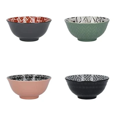 Image of KitchenCraft Set of 4 Ceramic Bowls Designed for Life