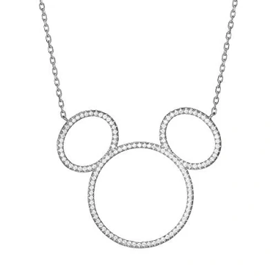 Image of Mickey Mouse Silver Stone Set Necklace N901861RZWL 18.PH