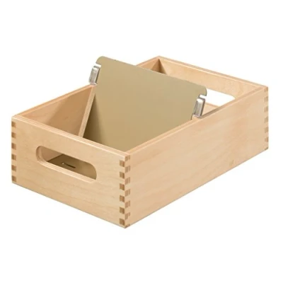 Image of HAN 506 0, Wooden card index tray A6 landscape, for 900 cards, metal base/support plate, natural wood