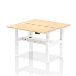 Image of Air B2B 1200x600mm Height Adjustable 2P Bench Desk CP Maple/White