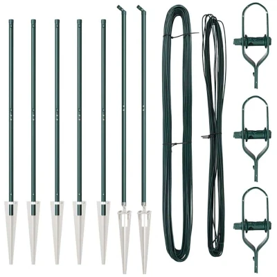 Image of vidaXL Fence Posts with Spike 7 pcs Ø32 mm 180 cm Galvanised Steel