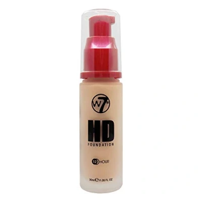Image of W7 HD Foundation Oil Free Liquid for Poreless, Matte Medium Coverage 30ml (Sand Beige)