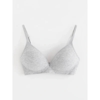Image of Lindex Seamless Triangle bra, Women&#039;s, Size: 32C, Light grey melange