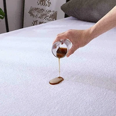 Image of Waterproof Terry Towelling Mattress Protectors Super Soft Cosy Hypo Allergenic Breathable Non Noisy Fitted Style (Single Size) White