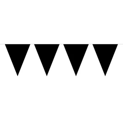 Image of Bunting Black 10 metres long with 15 Flags Triangle Plastic