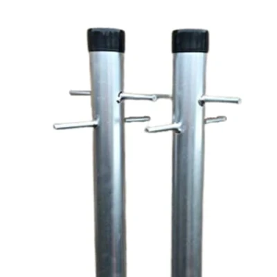 Image of Washing Line Post 2 x 2.4 Meter Cross Peg Galvanised Pole Heavy Duty Clothes (8 Foot)