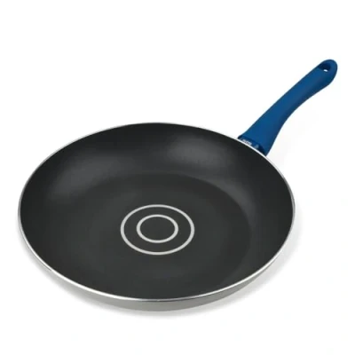Image of Tasty Frying Pan, Non Stick Cooking Pan with Oil Dosage System, Frypan Coating, Saucepan for All Stoves including Induction, Dishwasher Safe, Diameter 28cm, Colours: Grey &amp; Blue