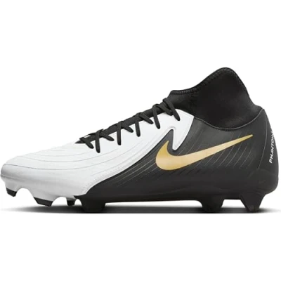 Image of Nike Performance Phantom LUNA II Academy FG/MG Moulded stud football boots, Men&#039;s, Size: 10, White/black/metallic gold coin Synthetics/textile