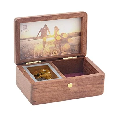 Image of Sinzyo Custom Photo You are My Sunshine Wood Jewelry Music Box Vintage Wind Up Musical Gift For Christmas,Birthday,Valentine&#039;s Day(Maple Wooden)