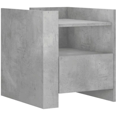 Image of vidaXL Bedside Cabinet Concrete Grey 45x50x50 cm Engineered Wood