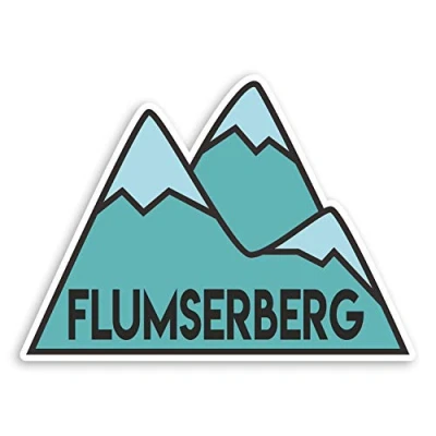 Image of 2 x 10cm Flumserberg Switzerland Vinyl Stickers Ski Luggage Sticker #31778 (10cm Wide)