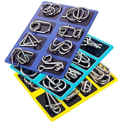 Image of Brain Teaser Wire Puzzles 24 Pack Puzzle Toys Intelligence Mind IQ Test Game Kids &amp; Adults